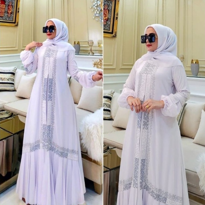 88 Gamis Abaya Turkey Hitam dan Putih Couple BestsellerAlessa