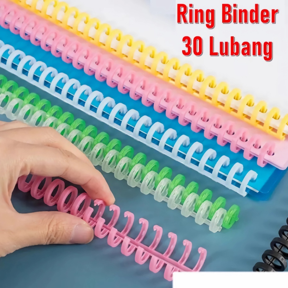 

PROMO APEN Ring Binder Plastik Spiral 3 Lubang DIY Strip Lingkaran Buku Cincin Pengikat Kertas Album