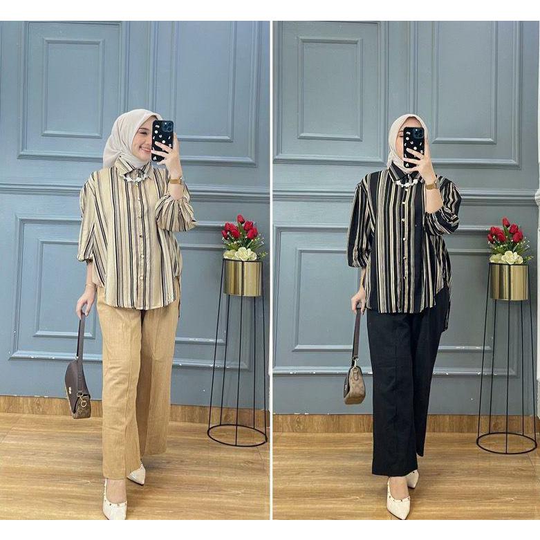 SETELAN WANITA MOTIF SALUR MALIKA // SET WANITA TERBARU // ONE SET KEKINIAN TERMURAH/SETELAN SALUR T