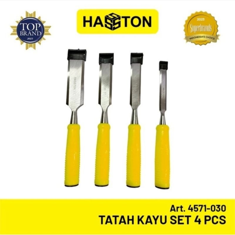 HASSTON 4571-030 Tatah Kayu set 4pcs Pahat kayu wood chisel