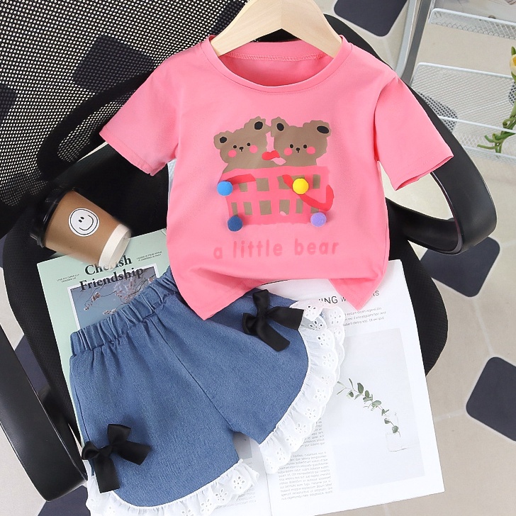 HOT SALE Baju Anak Perempuan 1Set Baju Bayi Perempuan Stelan Bayi Import Setelan 4tahun