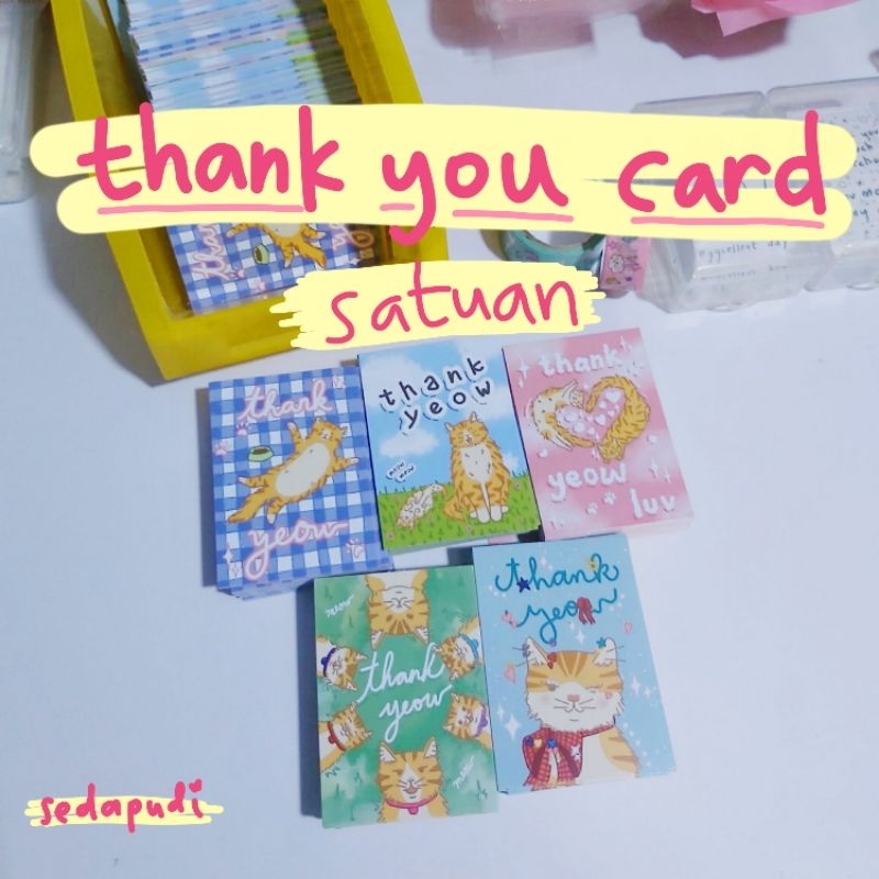 

(satuan) thank you card kucing