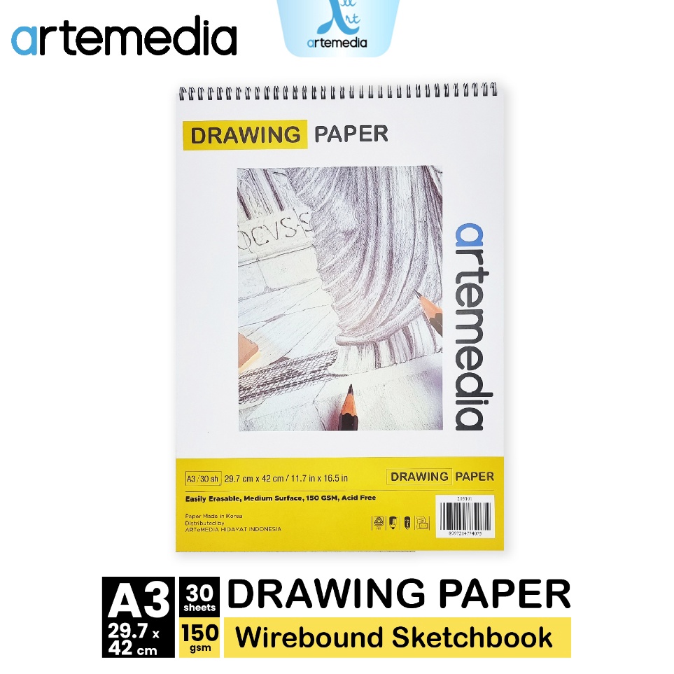 

Artemedia Drawing Paper Book A3 Wire Bound Sketchbook