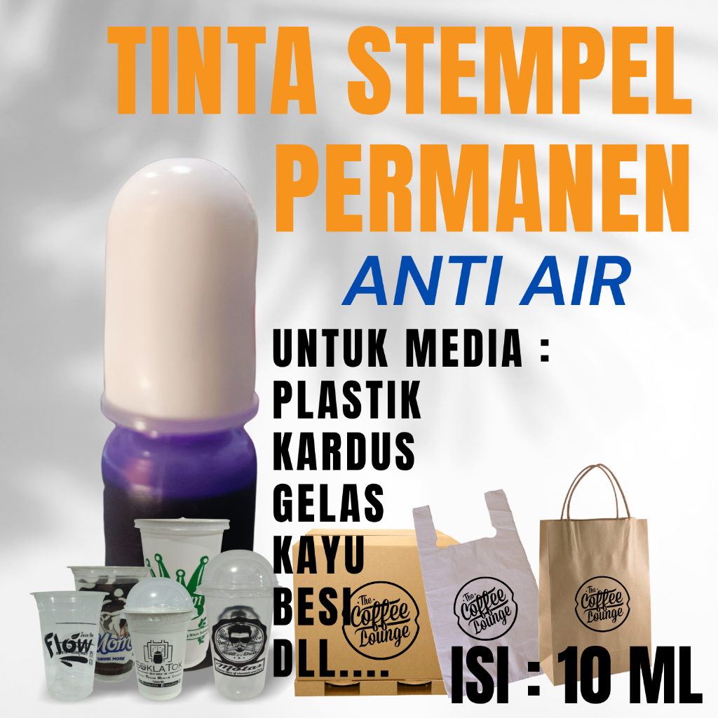 Tinta Stempel Flash Untuk Plastik Permanen Anti Air Isi 10 ml