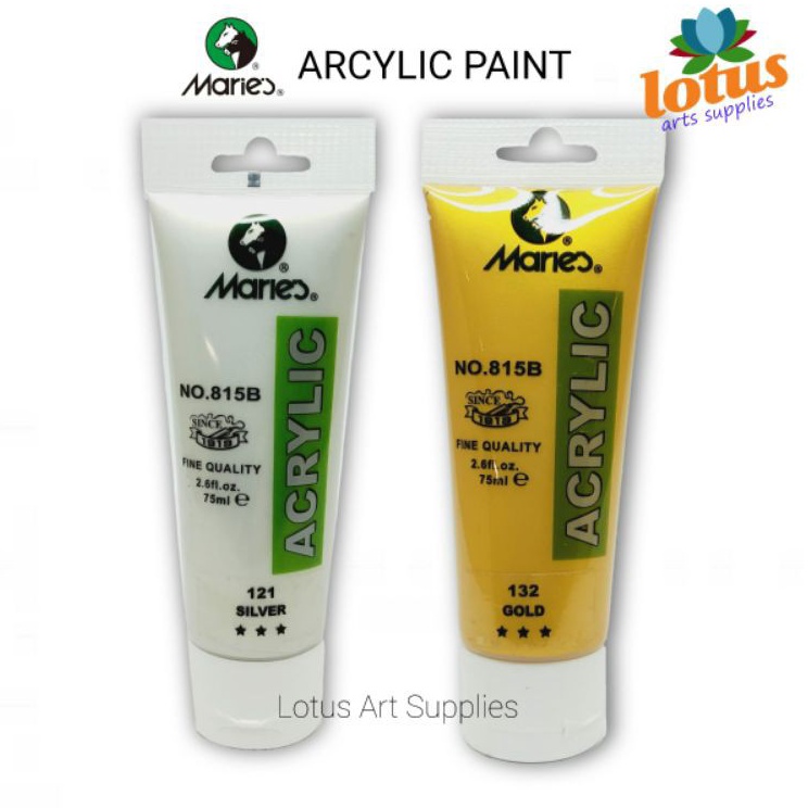 

Stock Banyak Maries Acrylic Paint 75ml Gold Silver