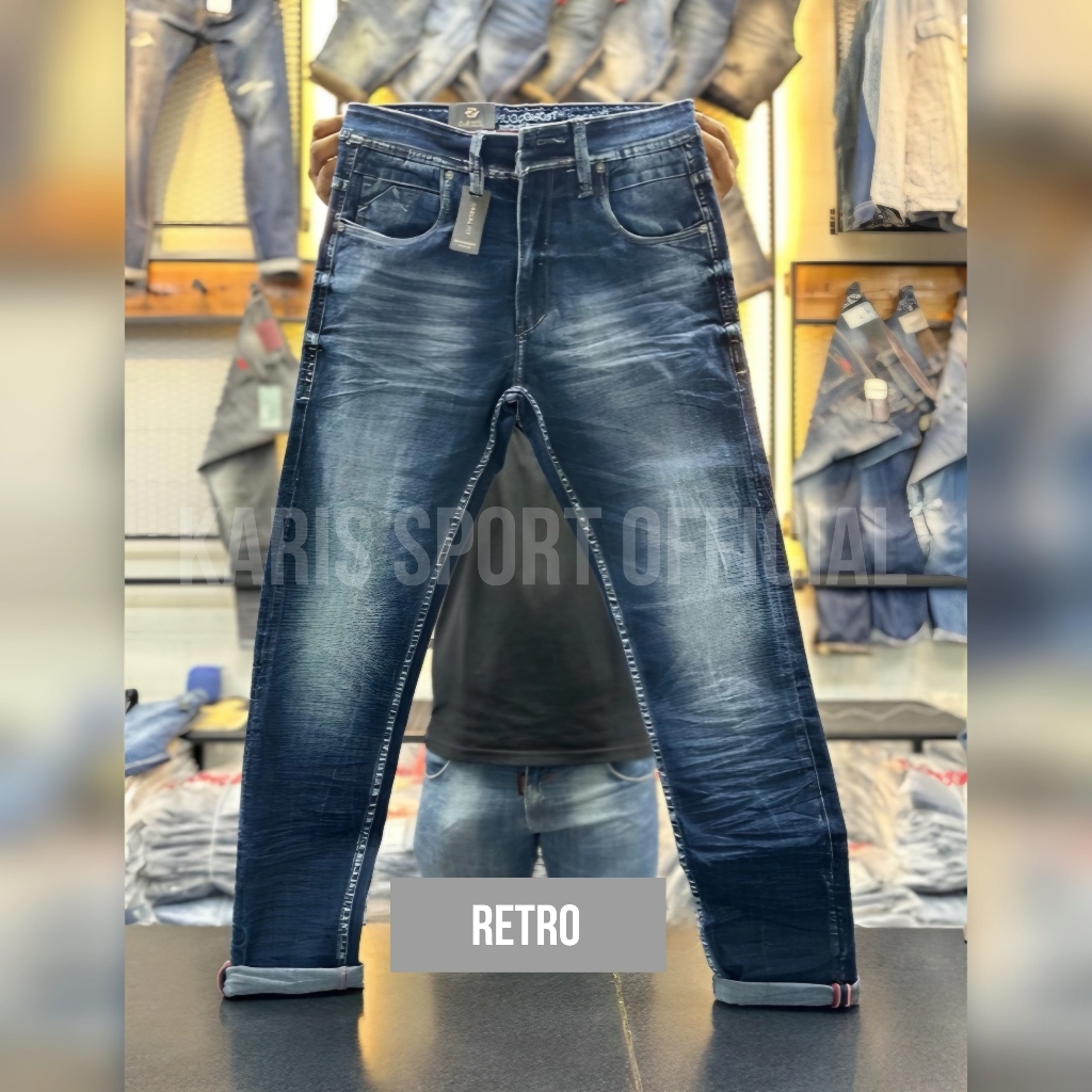 Celana Panjang Jeans Pria Hugo Ghost Original Denim Streach Ringkle Slimfit Distro