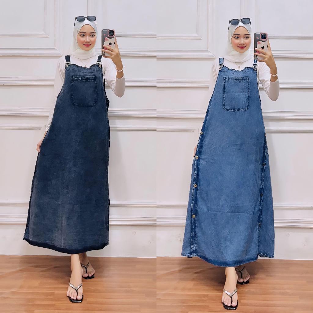 AQIL.COLLECTION |OVERALL CUBI JEANS | Overall Murah Terkini | Overall Jumpsuit | Jeans wanita kekini