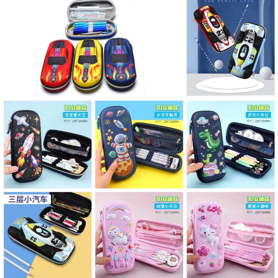 

Buruan Beli zwq Kotak Pensil 3D Anak Sekolah TK SD Pencil Case 3D Bahan EVA Tempat Pensil 3D Timbul