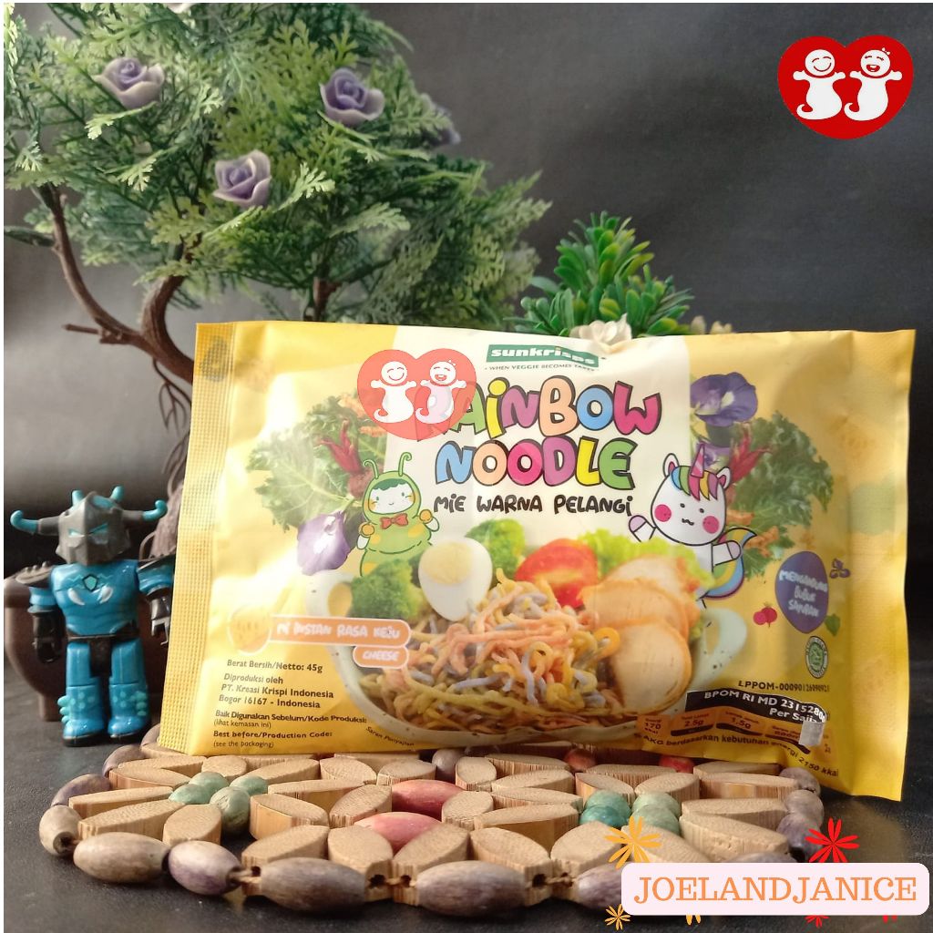 Sunkrips Rainbow Noodle 45gr - Cheese / Mie Sehat Mpasi Anak / Makanan Sehat