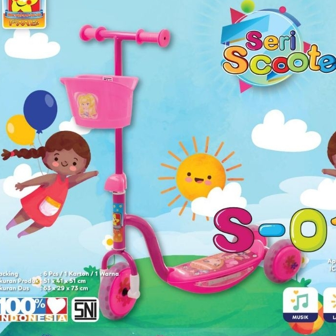Scooter S01 otopet Safari mainan anak skuter PMB barbie spiderman