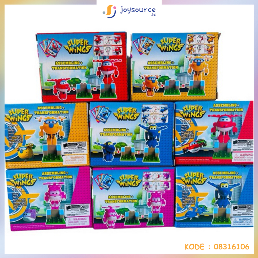 SUPER WINGS LEGO / MAINAN ANAK EDUKASI BONGKAR PASANG LEGO BLOCK SUPER WING
