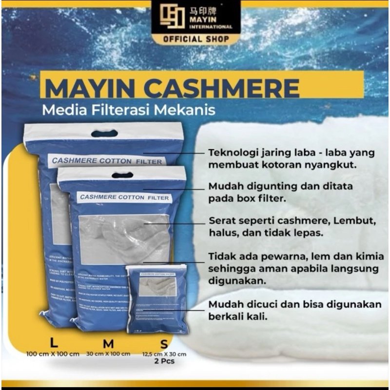 mayin cashmere filter ukuran S filter mekanis kolam aquarium koi kapas busa filter bisa cuci berkali