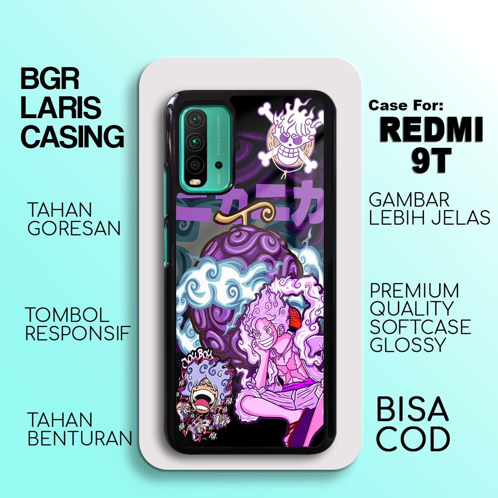 Case Redmi 9t Terbaru - Redmi 9t - Motif Luffy Gear 05 - Hardcase Premium Glossy - Softcase Hp Redmi