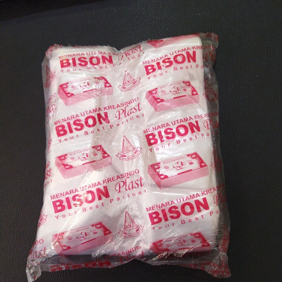 Plastik HD Bening Bison Merah Uk 15 (400gr) (kantong kresek)