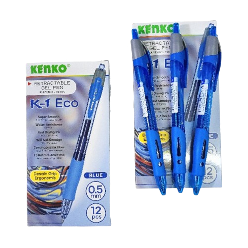 

Pulpen Gel Kenko K1 Eco 0,5mm Gel Pen Kenko K1 Eco Murah 1 Pack Isi 12 Pcs
