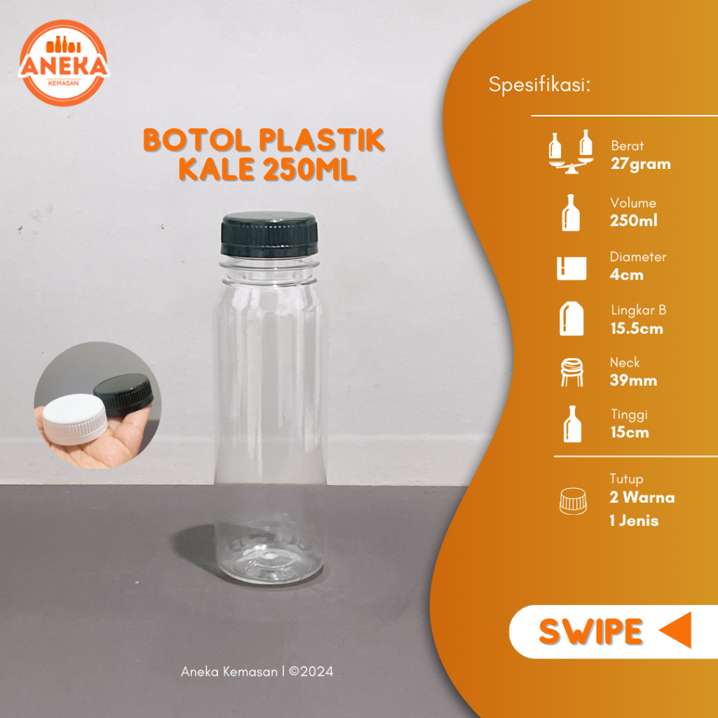 (Paket isi 15pcs) BOTOL KALE 250ML BOTOL THAI TEA 250ML BOTOL PLASTIK 250ML KEMASAN KOPI 250ML KEMAS
