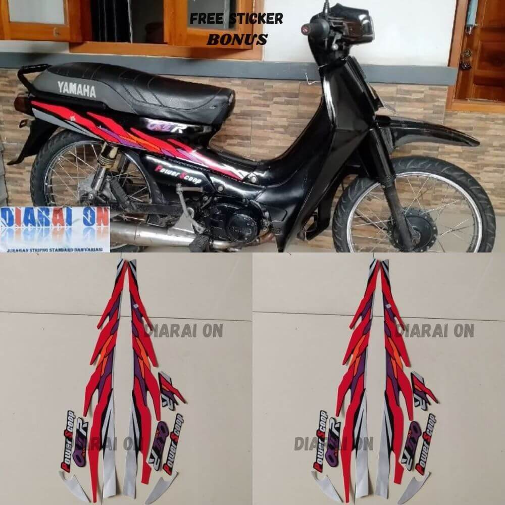 Striping Stiker Yamaha Alfa 1994 1995 Api Merah Murah