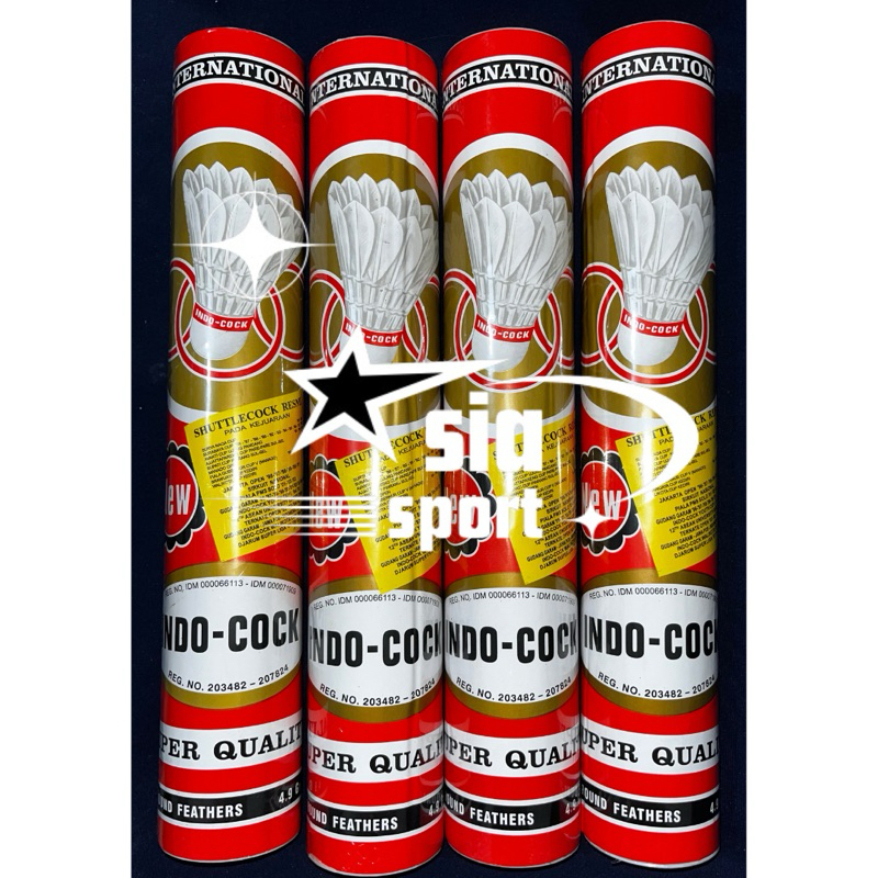 Indocock Merah Shuttlecock Bulu Tangkis