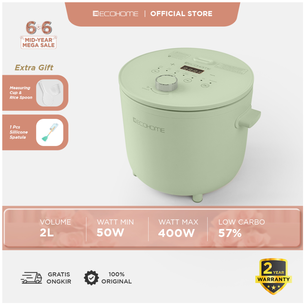 Ecohome Rice Cooker Low Carbo ELS-777 Low Sugar Penanak Multifungsi