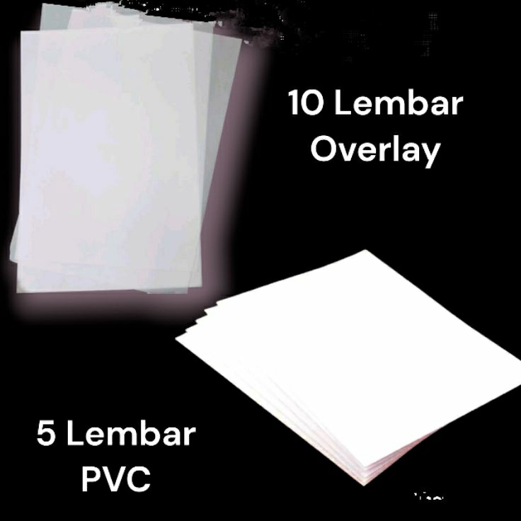 

Produk 1 set Bahan PVC ID card Overlay Lapisan tengah ukuran 2x3 cm inkjet isi 5 sheet 5 card