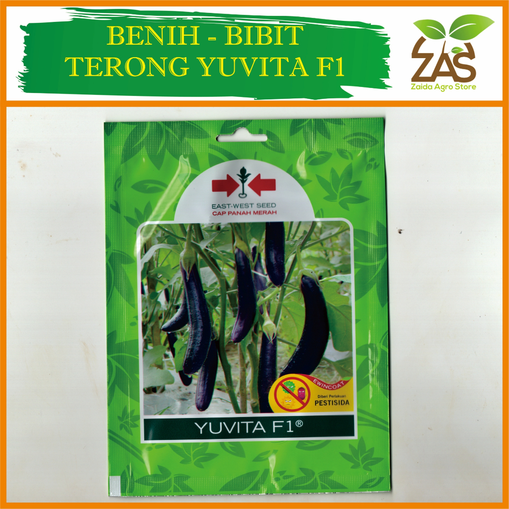 BENIH TERONG UNGU YUVITA F1 - BIBIT TERONG UNGU - 400 BUTIR - CAP PANAH MERAH