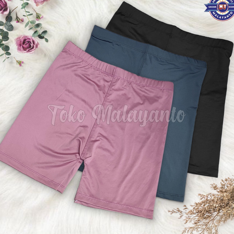 New Short Pants Legging Wanita Polos Lejing Pendek Celana Dalaman Ketat Sport Stretch Perempuan Olah
