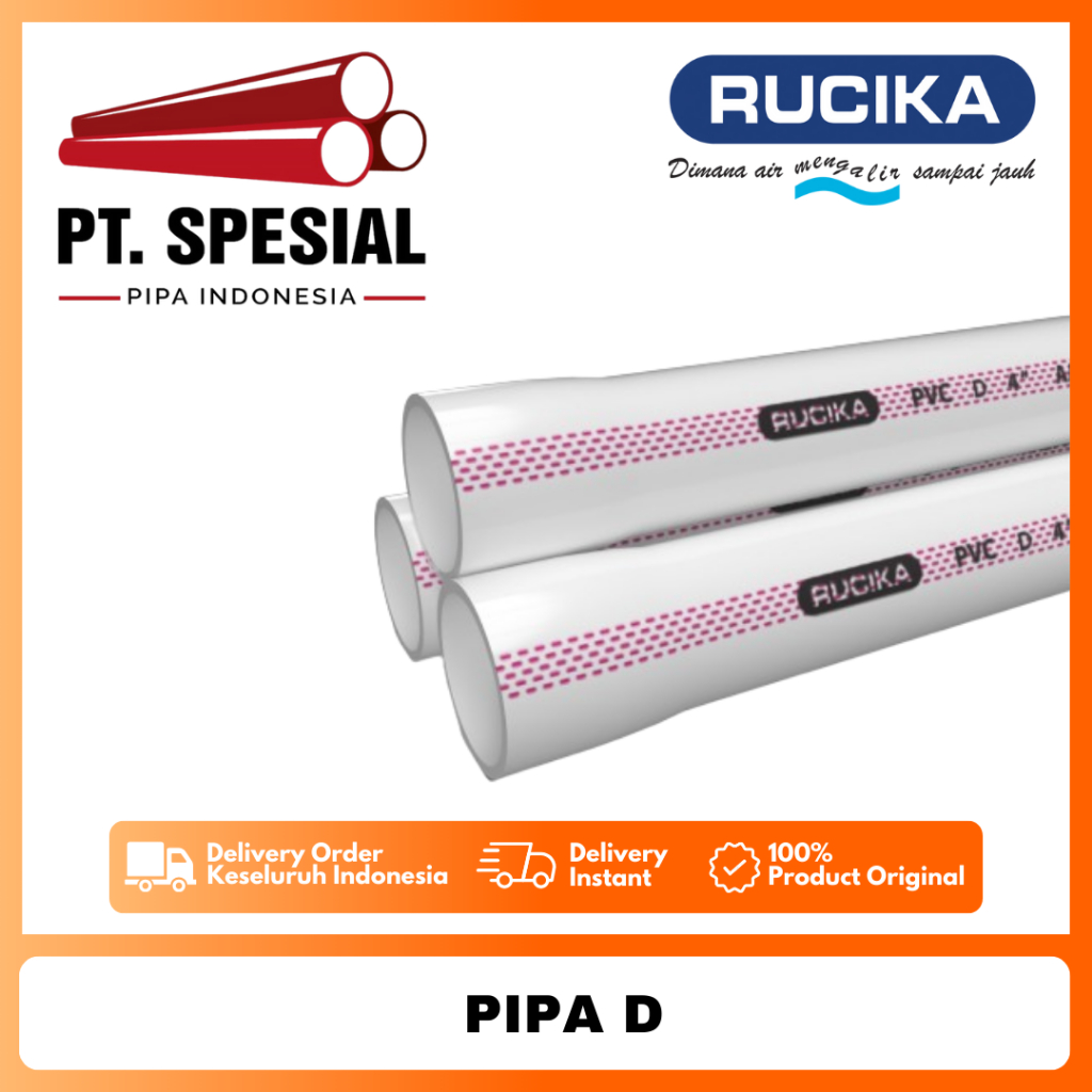 Pipa PVC D Standard Rucika 1 1/4 inch - 5 inch / Pipa PVC Rucika - 10