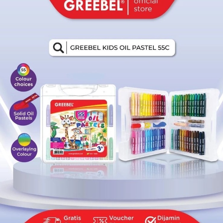 

GREEBEL Crayon 55 Warna Oil Pastel Greebel 55 Warna