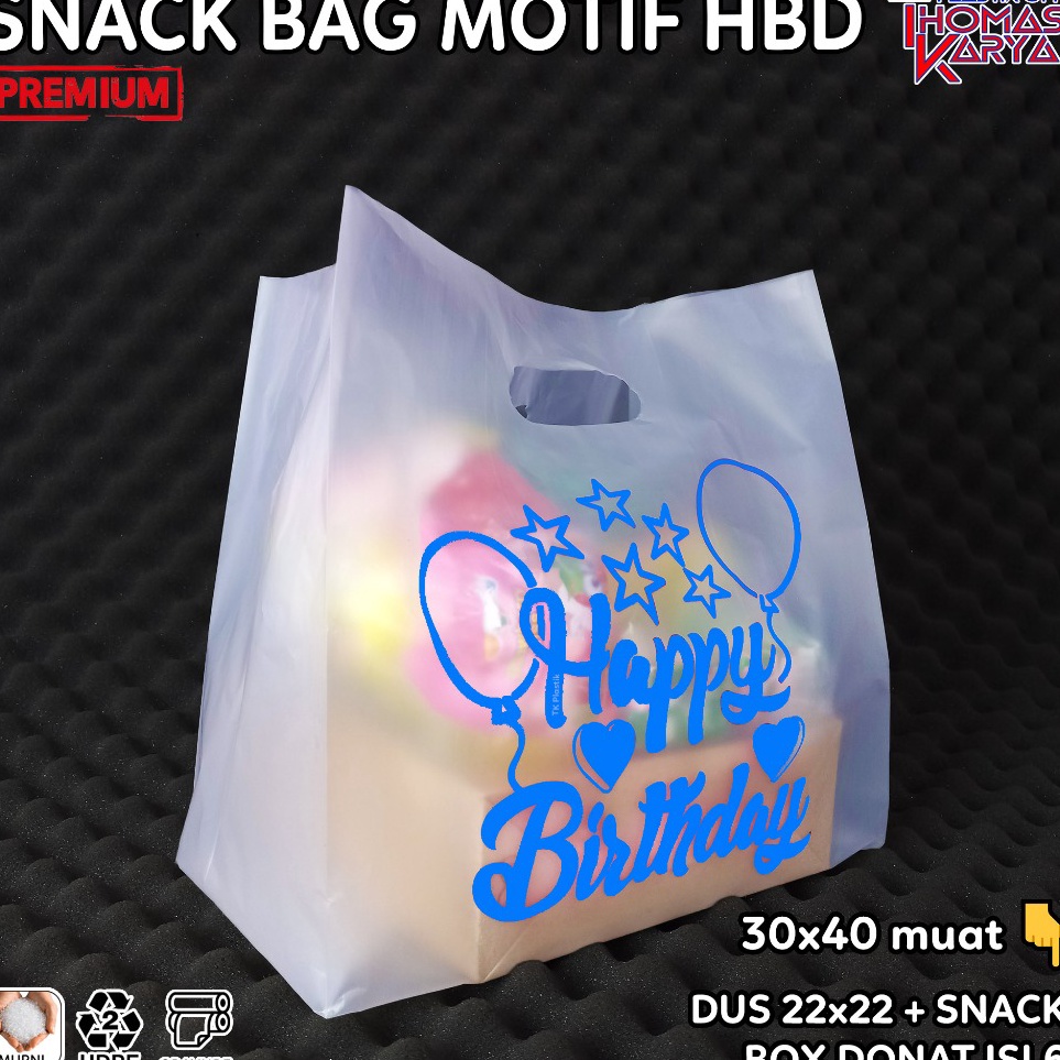 

Kantong Plastik 3x4 Motif HAPPY BIRTHDAY BIRU isi 5 Tas Snack Ulang Tahun Dus Donat isi 6 Box 22x22