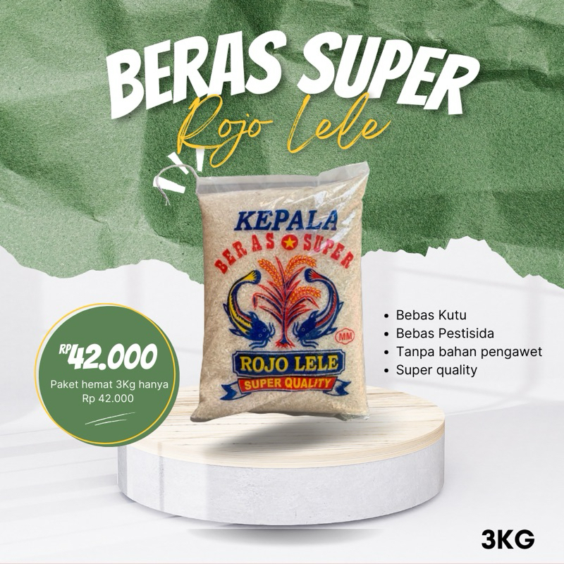 

Beras 3kg,5kg rojo lele super quality