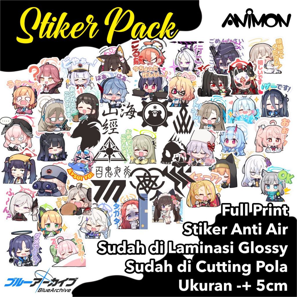 

Stiker Sticker Pack Anime Game Paket Bundle Set Blue Archive