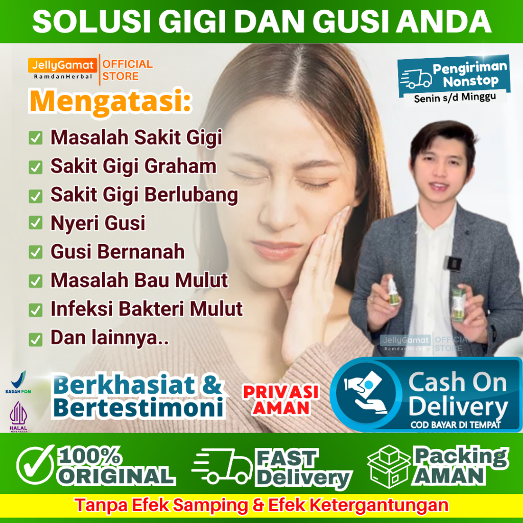Obat Gigi Berlubang dan Gusi Bengkak-Penghancur Gigi Berlubang-Obat Sakit Gigi-Obat Kumur Tetes Prop