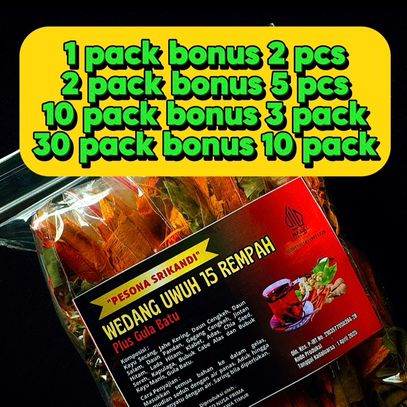 

1 Pack Isi 10 pcs Wedang Uwuh Komplit Pesona Srikandi