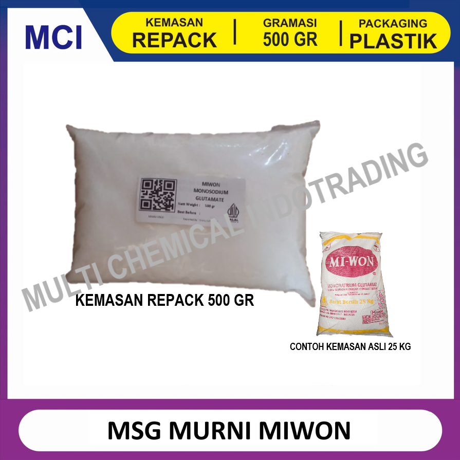 

MONOSODIUM GLUTAMATE MSG PECIN VETSIN MURNI MIWON MI-WON M - REPACK 500 GR