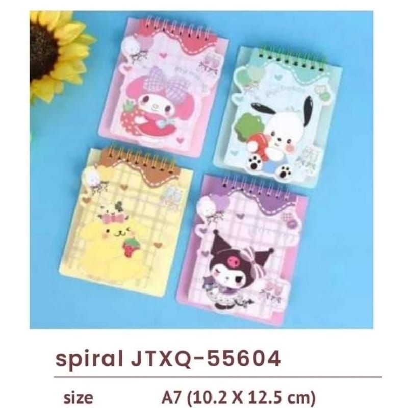 

Notebook/buku Catatan mini A7 karakter sanrio