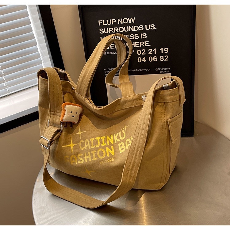 Tas Tote Bag Kanvas Wanita Fashion Sling Bag Import 7958