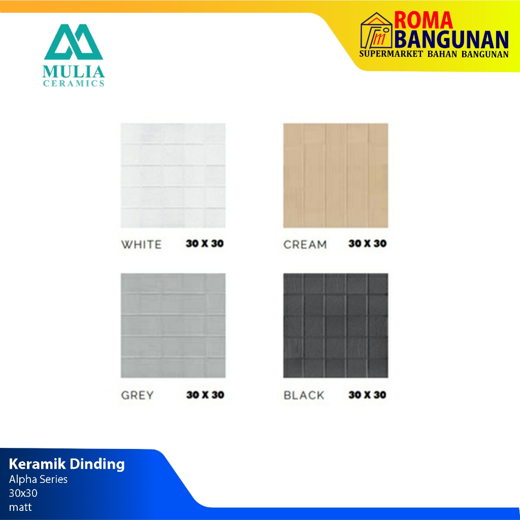 AsiaTile Keramik Lantai / Keramik Lantai Kamar Mandi Alpha Series 30X30