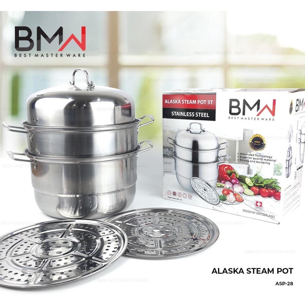 PANCI ALASKA / ALASKA STEAMER POT / BAHAN STAINLESS STEEL / DIAMETER 28CM