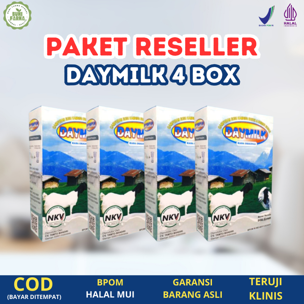 

Promo Daymilk Original 4 Box - Susu Kambing Etawa menjaga kesehatan pernafasan dan persendian