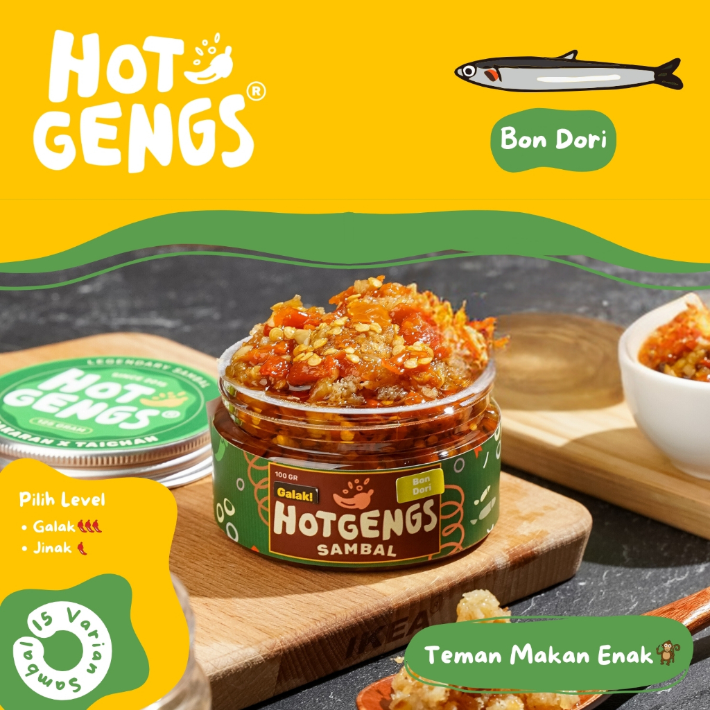 

Sambal Hotgengs - Sambal Bawang Varian BON DORI 125 Gram. Sambel Siap Saji