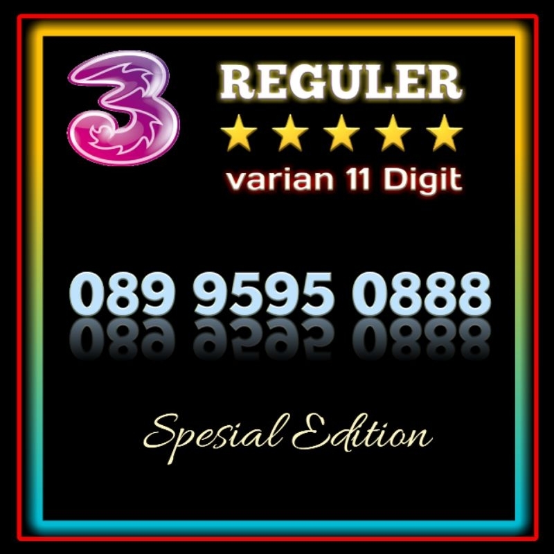 Nomor cantik Hoki exsclusive 888 999 spesial kartu perdana Three Premium 11 Digit angka minimalis be