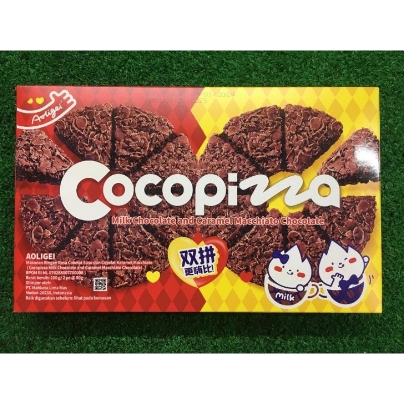 

AOLIGEI Cocopizza Rasa Coklat Susu & Coklat Caramel 2pcs/50gr