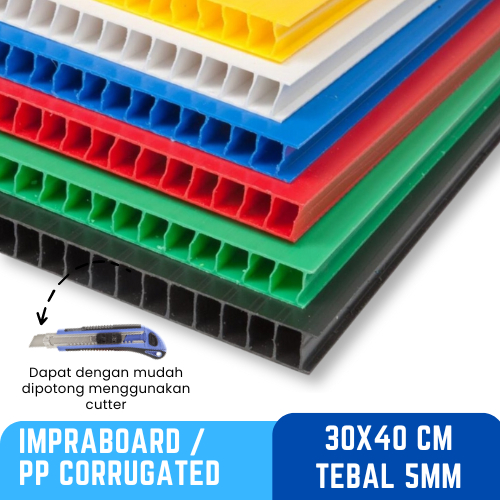 

Kilat Impraboard PP Corrugated Infraboard Tebal 5mm Ukuran 30x40cm