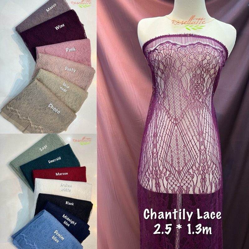 Tile Brokat Prancis Chantily Lace