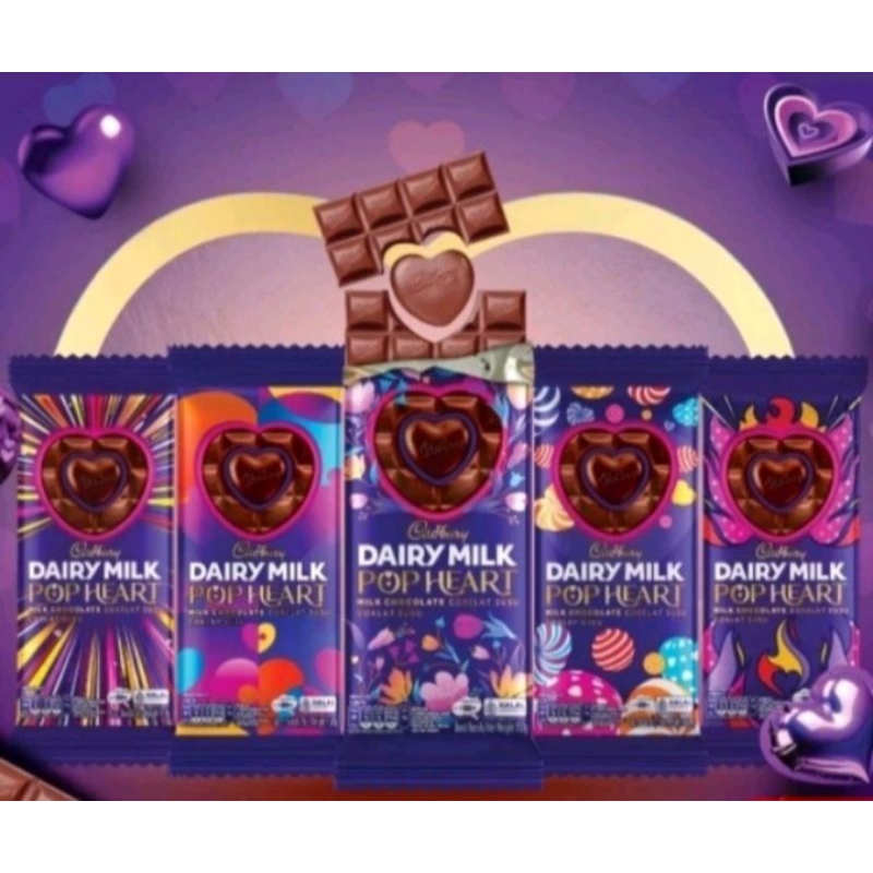 

Cadbury dairy milk Edisi POP HEART 150gr/coklat cadbury jumbo