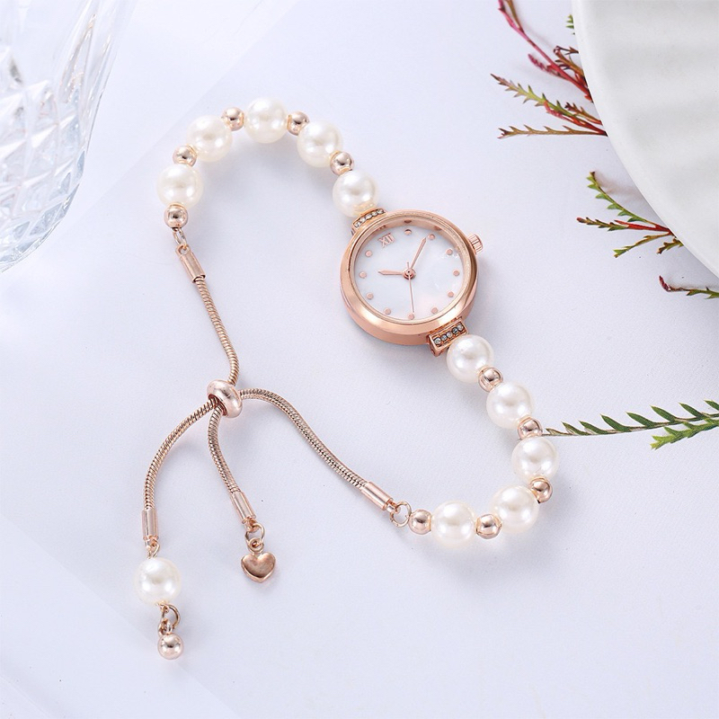 KOOLEY - Jam Tangan Serut Mutiara 01 Romawi Jam Tangan Wanita Fashion