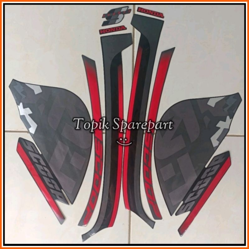 stiker striping Honda Scoopy sporty 2021 hitam Lis standar original