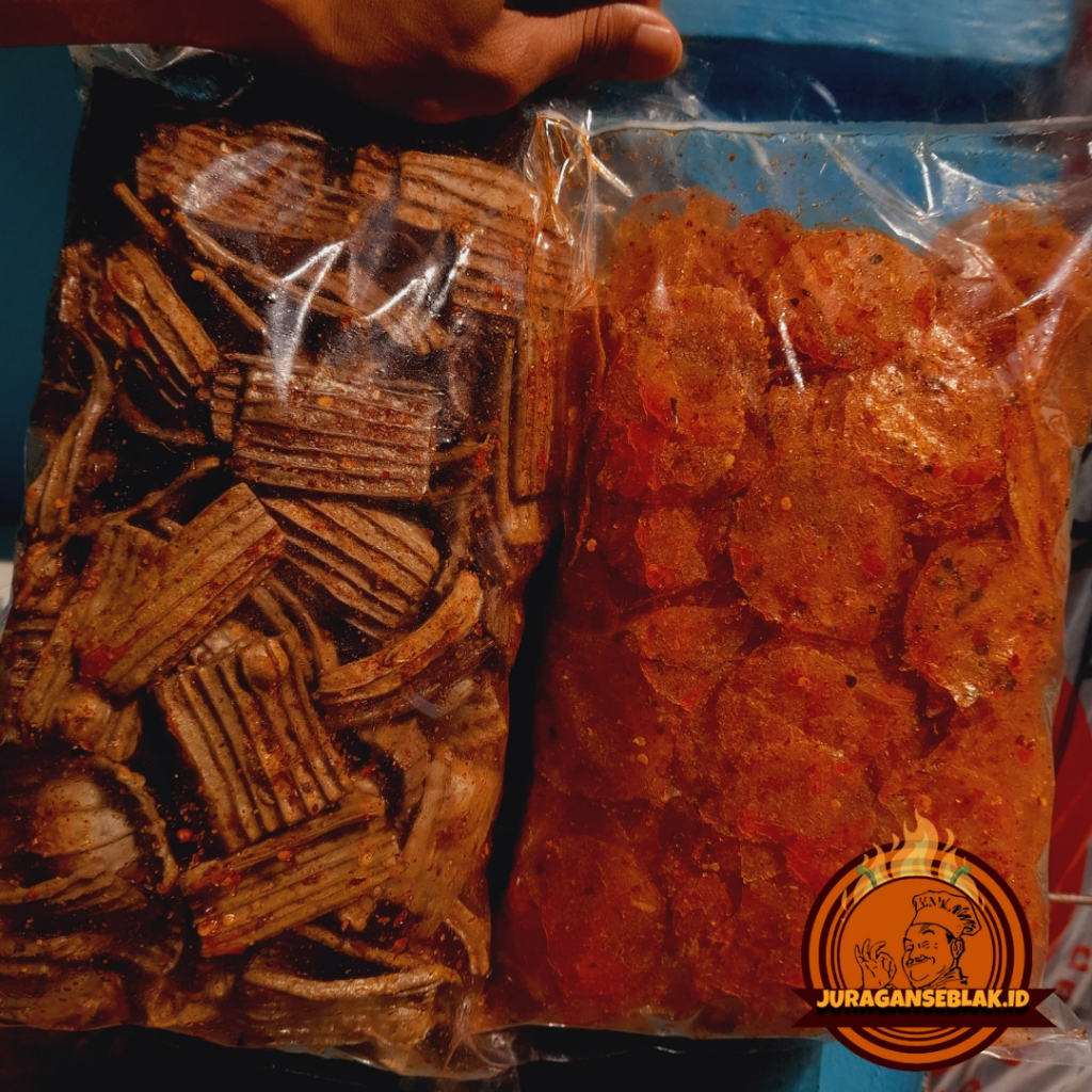 

{Bundle} Kerupuk jengkol pedas 500Gram + keripik kaca 500gram pedas