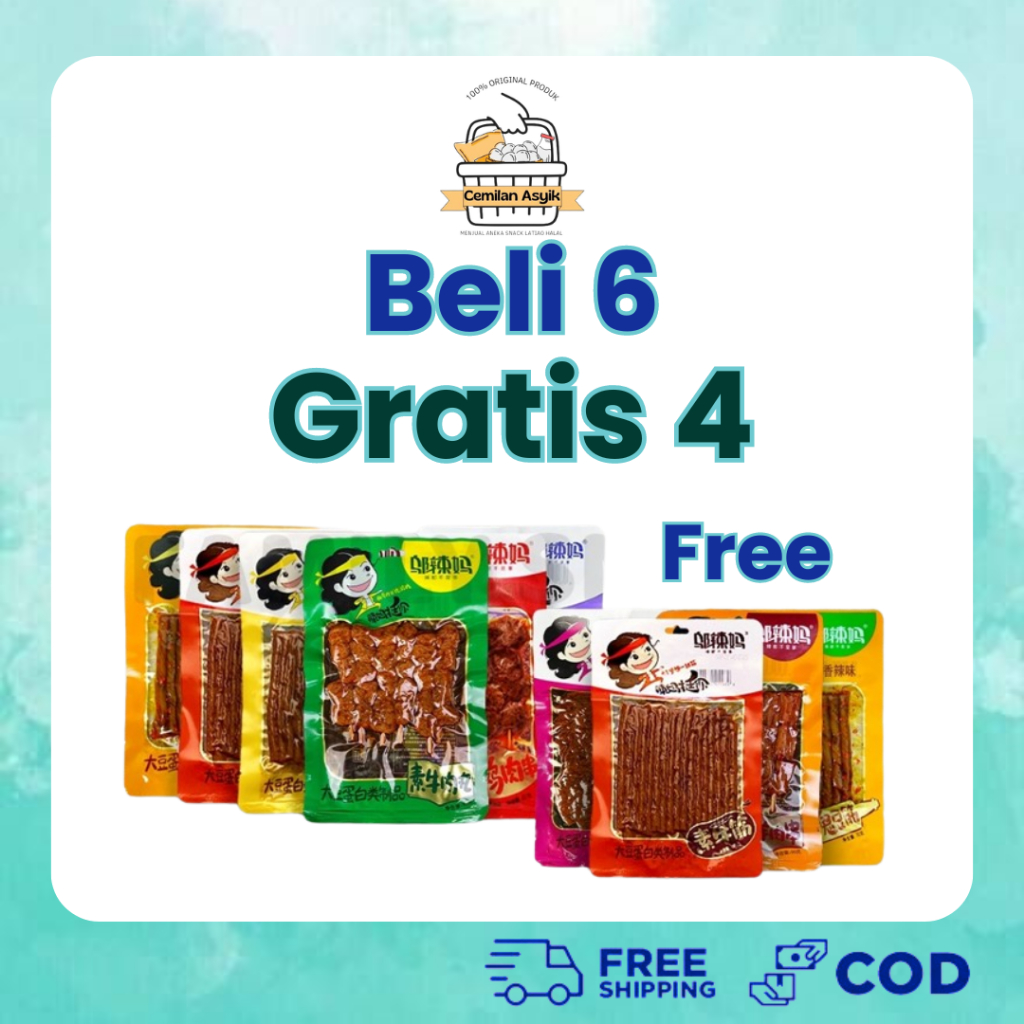 

Latiao - [HALAL] Buy 6 Get 4 Free | Wulama Latiao Bundle | Wulama Gluten | Cemilan Snack A Food Vegetarian Latiao