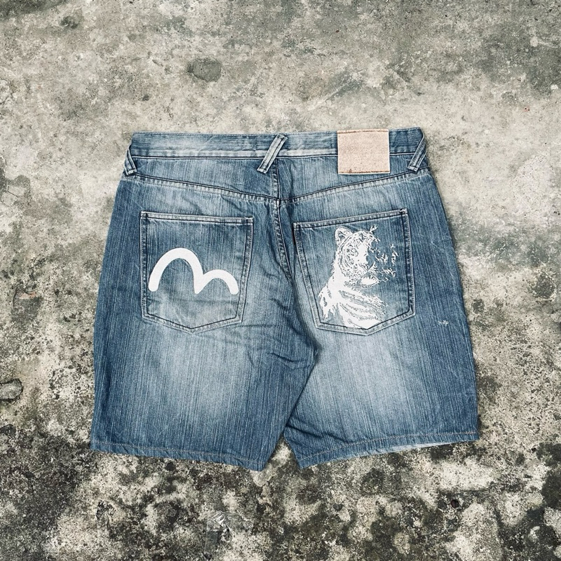 SHORT PANTS EVISU JEANS BEKAS BRANDED PRELOVED 2ND